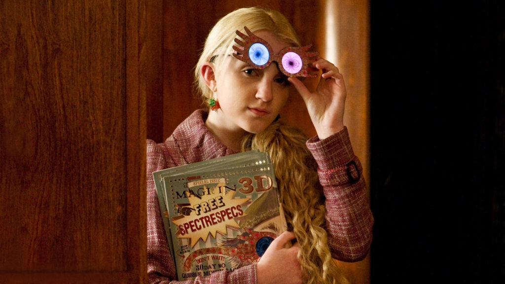 Evanna Lynch como Luna Lovegood, de la saga cinematográfica de Harry Potter. Fotografía de archivo.