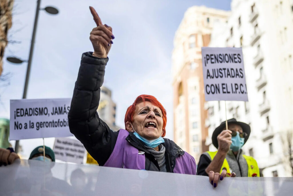 Manifestación en Madrid por la defensa del Sistema Público de Pensiones. Fotografía: Rodrigo Jiménez.